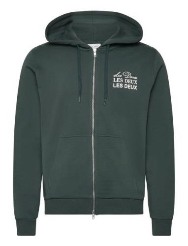 Triple Zipper Hoodie Tops Sweatshirts & Hoodies Hoodies Green Les Deux