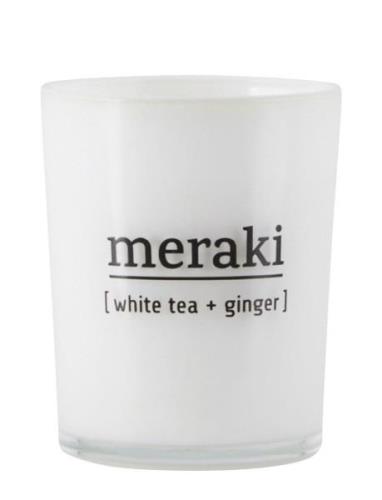 Scented Candle, White Tea & Ginger Duftlys White Meraki