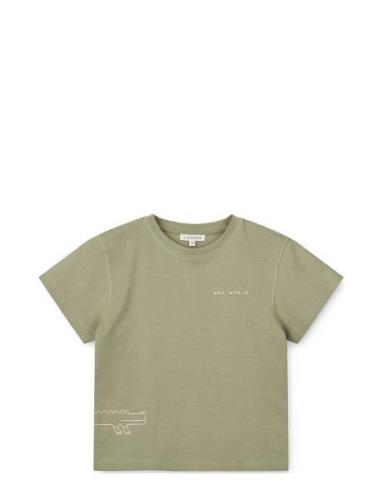 Sixten Placement Shortsleeve T-Shirt Tops T-Kortærmet Skjorte Green Li...