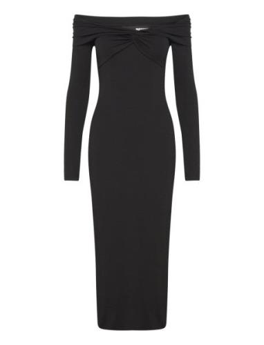 Off Shoulder Dress Knælang Kjole Black ROTATE Birger Christensen