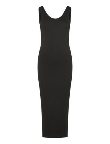 Vmmisa Sl Seamless Midi Rib Dress Noos Knælang Kjole Black Vero Moda M...