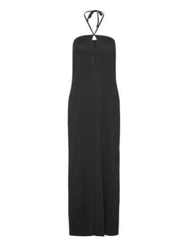 Yassuma Halterneck Ankle Dress - Ka Knælang Kjole Black YAS