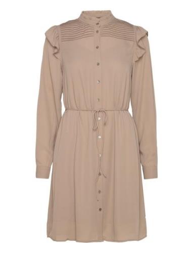 Camillabbnichola Dress Knælang Kjole Beige Bruuns Bazaar