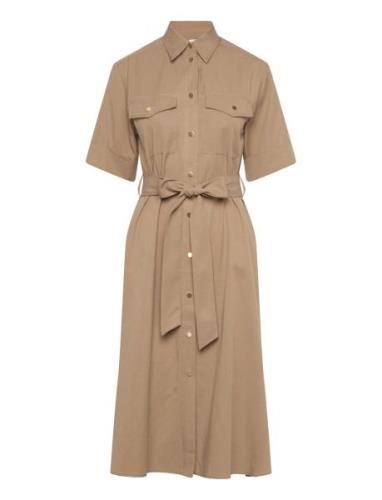 Reg Utility Ss Shirt Dress Knælang Kjole Beige GANT