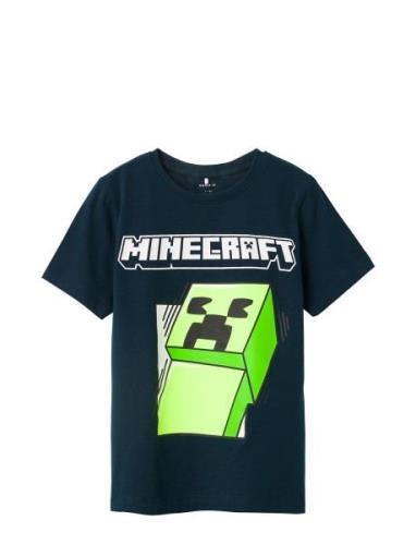 Nkmmobin Minecraft Ss Top Noos Bfu Tops T-Kortærmet Skjorte Blue Name ...