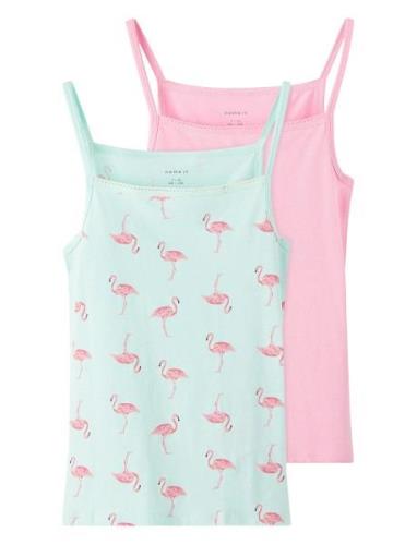 Nkfstrap Top 2P Glacier Flamingo Noos Tops T-shirts Sleeveless Pink Na...