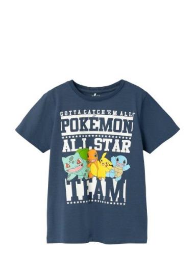 Nkmjust Pokemon Ss Top Box Noos Sky Tops T-Kortærmet Skjorte Navy Name...