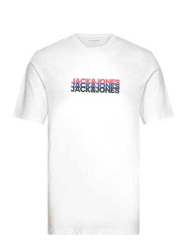 Jjcyber Tee Ss Crew Neck Tops T-Kortærmet Skjorte White Jack & J S