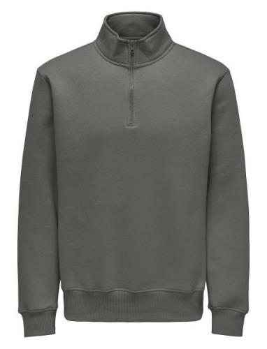 Onsconnor Reg 1/4 Zip Sweat Tops Sweatshirts & Hoodies Sweatshirts Gre...