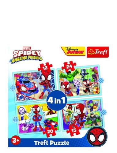 Trefl 4 I 1 12+15+20+24 Bit Marvel Spidey Toys Puzzles And Games Puzzl...