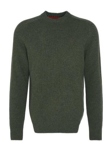 Barbour Grangetown Cre Tops Knitwear Round Necks Green Barbour