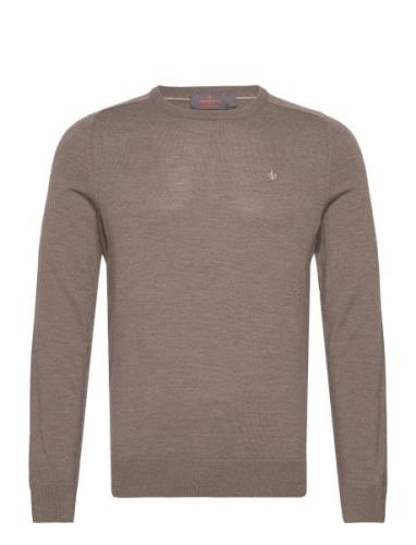 Merino Ck Designers Knitwear Round Necks Brown Morris