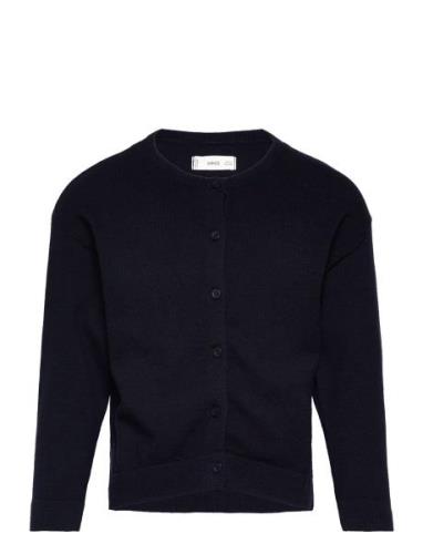 Cotton-Blend Cardigan Tops Knitwear Cardigans Navy Mango