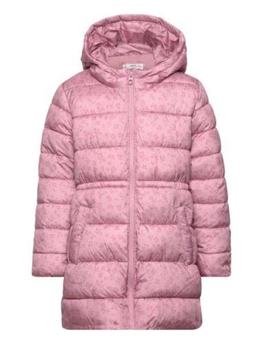 Quilted Long Coat Foret Jakke Pink Mango