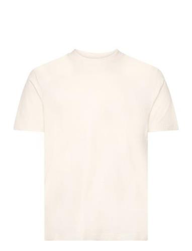 Basic 100% Cotton T-Shirt Tops T-Kortærmet Skjorte Cream Mango