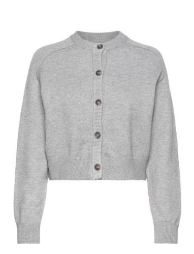 Decorative Seams Cardigan Tops Knitwear Cardigans Grey Mango