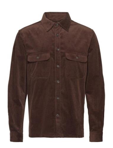 Corduroy Pockets Overshirt Tops Overshirts Brown Mango