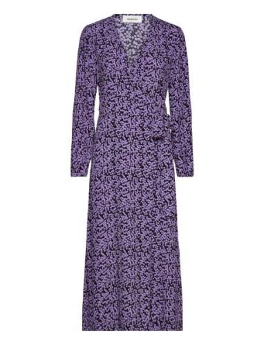 Cheslimd Print Wrap Dress Maxikjole Festkjole Purple Modström