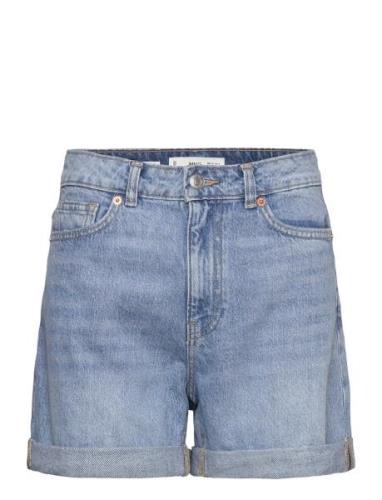 Mom-Fit Denim Shorts Bottoms Shorts Denim Shorts Blue Mango