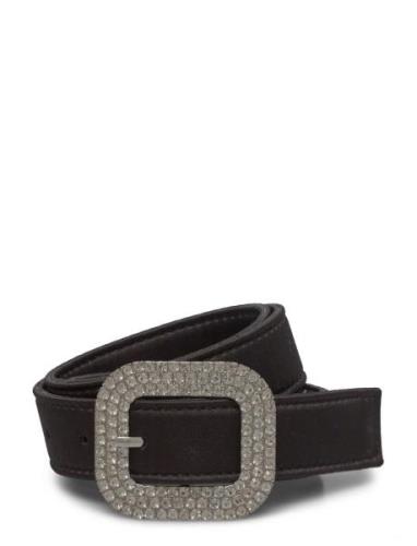 Strass Buckle Belt Bælte Black Mango