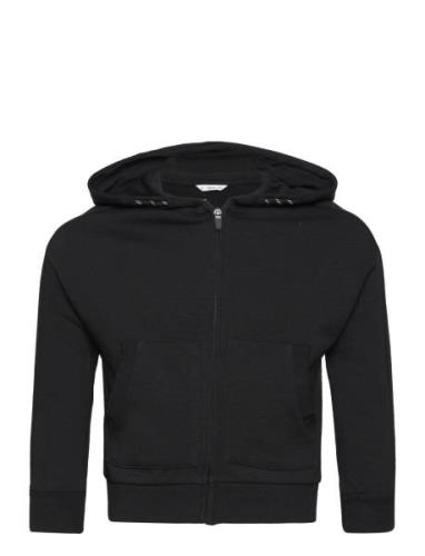 Zipped Hoodie Tops Sweatshirts & Hoodies Hoodies Black Mango