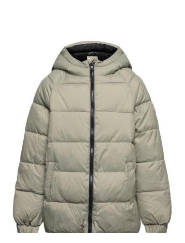 Hood Quilted Coat Foret Jakke Green Mango