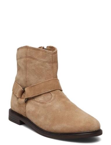 Leather Ankle Boots Boots Støvler Beige Mango