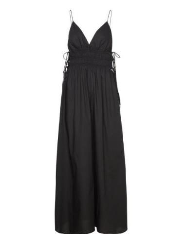 Cotton Dress With Side Ties Maxikjole Festkjole Black Mango