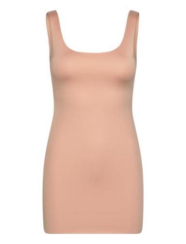 Seamless Dress With Straps Kort Kjole Beige Mango