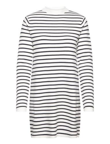 Striped Jersey Dress Kort Kjole White Mango