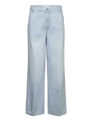 Mid-Rise Straight Jeans Bottoms Jeans Wide Blue Mango