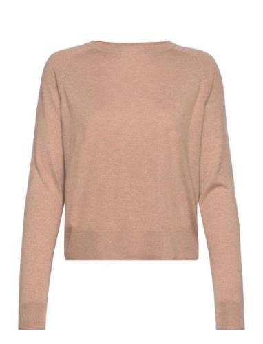 Fine-Knit Round-Neck Sweater Tops Knitwear Jumpers Brown Mango