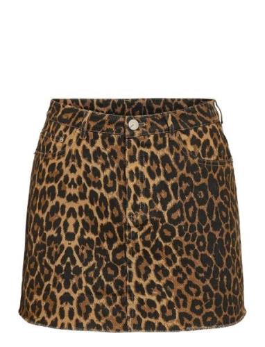 Nmanneke Nw Leo Short Skirt Kort Nederdel Brown NOISY MAY