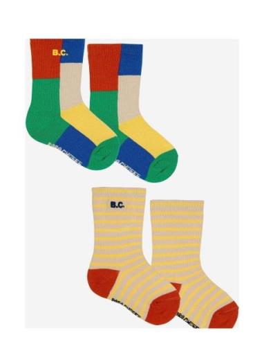 Baby Color Block Socks Pack X 2 Sokker Strømper Multi/patterned Bobo C...