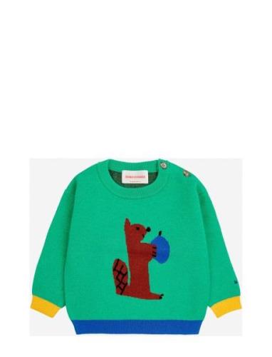 Baby Hungry Squirrel Jumper Tops Knitwear Pullovers Green Bobo Choses