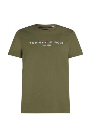 Tommy Logo Tee Tops T-Kortærmet Skjorte Green Tommy Hilfiger