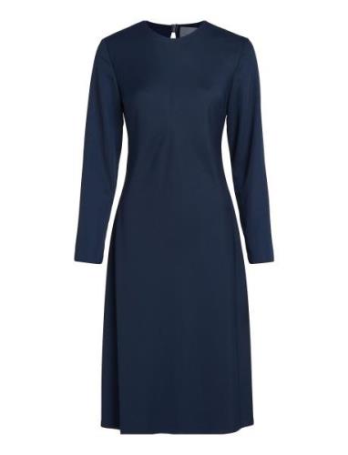 Recycled Cdc Fit & Flare Dress Knælang Kjole Navy Calvin Klein