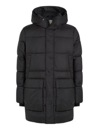 Long Hooded Quilt Puffer Mw Uldfrakke Frakke Black Calvin Klein