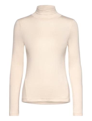 Venitia Jersey Split Cuff Top Tops T-shirts & Tops Long-sleeved Beige ...