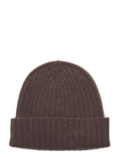 Knitted Cashmere Beanie Accessories Headwear Beanies Brown Oscar Jacob...