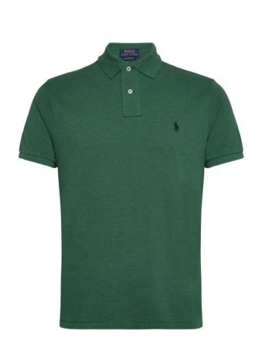 Basic Mesh-Ssl-Knt Designers Knitwear Short Sleeve Knitted Polos Green...