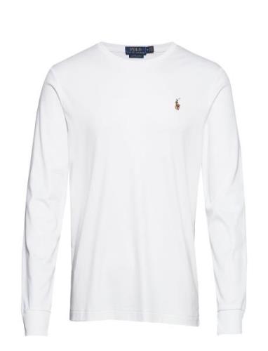 Pima Polo-Lsl-Tsh Designers T-Langærmet Skjorte White Polo Ralph Laure...