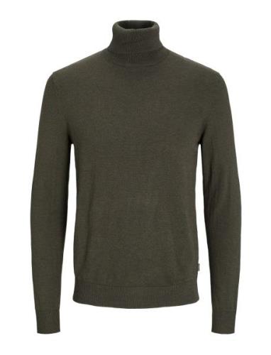 Jjeemil Knit Roll Neck Noos Tops Knitwear Turtlenecks Khaki Green Jack...