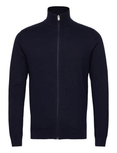 Slhberg Full Zip Cardigan Noos Tops Knitwear Full Zip Jumpers Navy Sel...