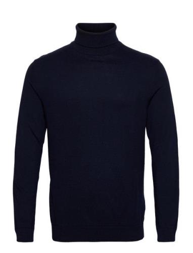 Slhberg Roll Neck B Tops Knitwear Turtlenecks Navy Selected Homme