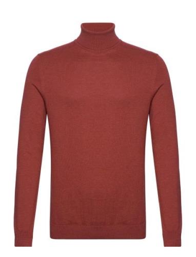 Slhberg Roll Neck Noos Tops Knitwear Turtlenecks Burgundy Selected Hom...