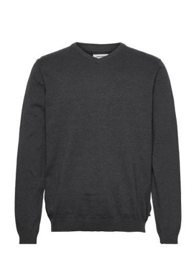 Jjebasic Knit V-Neck Noos Tops Knitwear V-necks Grey Jack & J S