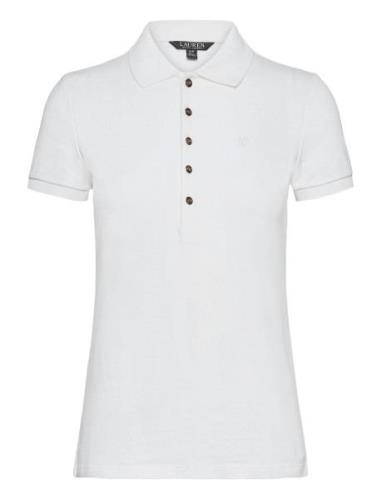 Piqué Polo Shirt Tops T-shirts & Tops Polos White Lauren Ralph Lauren