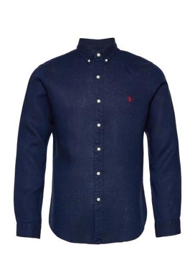 Slim Fit Linen Shirt Tops Shirts Linen Shirts Blue Polo Ralph Lauren