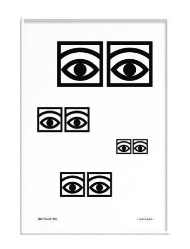 Ögon Black Several Eyes Home Decoration Posters & Frames Posters Black...